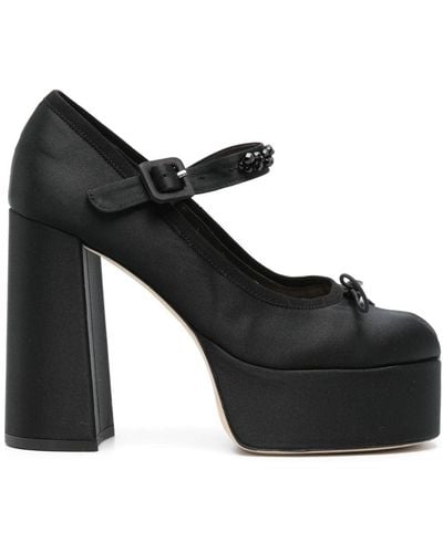 Simone Rocha 125mm Heart-toe Court Shoes - Black