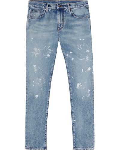 Off-White c/o Virgil Abloh Jeans im Distressed-Look - Blau