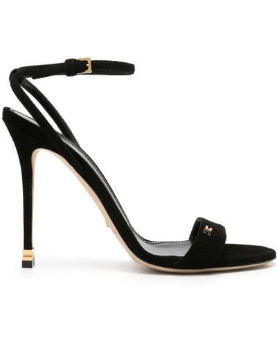 Elisabetta Franchi 105mm Metal-logo Suede Sandals - Black