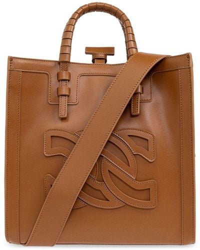 Casadei Beaurivage leather tote bag - Braun
