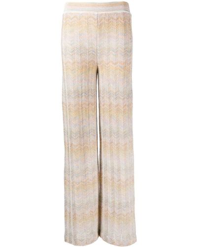 Missoni Chevron-knitted Pants - Natural