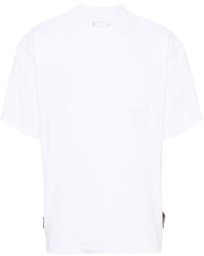Sacai T-Shirt mit Schlitzen - Weiß