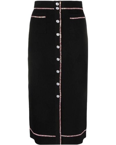 Sandro Rhinestone-embellished Pencil Skirt - Black