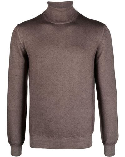 Fileria Fine-knit Virgin Wool Sweater - Brown