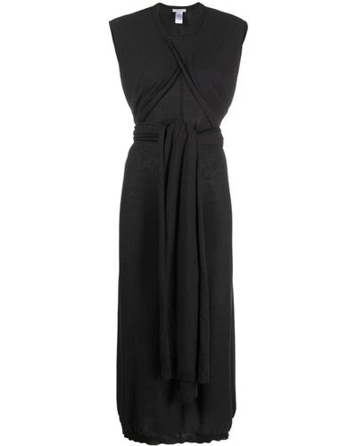 Lemaire Knotted Cotton Midi Dress - Women's - Cotton - Black