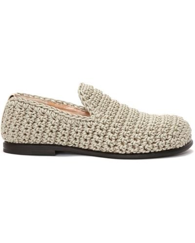 JW Anderson Crochet Moccasin Loafers - White