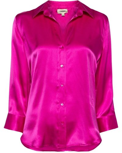 L'Agence Blouse Dani en soie - Rose