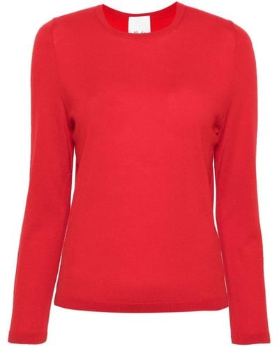 Allude Fine-knit Virgin Wool Top - Red