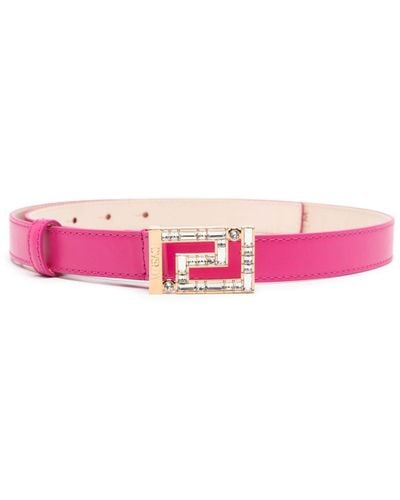 Versace Greca Goddess Leather Belt - Pink