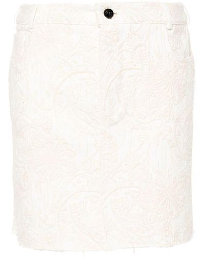 Semicouture Minifalda con motivo bordado - Blanco
