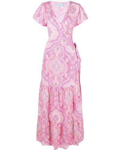 Melissa Odabash Abito Barrie con stampa paisley - Rosa