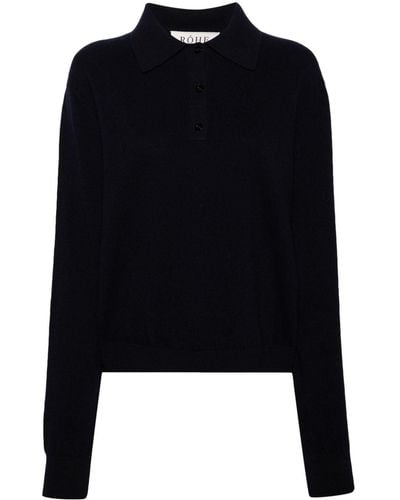 Rohe Knitted Wool-blend Polo Shirt - Black