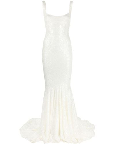 Atu Body Couture Ärmelloses Abendkleid mit Pailletten - Weiß