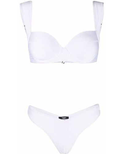Noire Swimwear Underwired Lurex Bikini Set - White