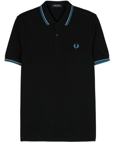 Fred Perry Logo-embroidered cotton polo shirt - Schwarz