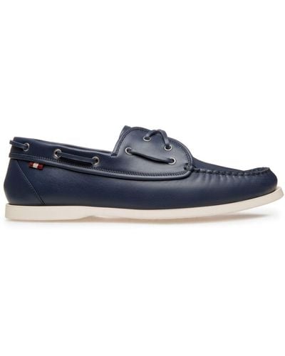 Bally Leather Boat Shoes - Blue