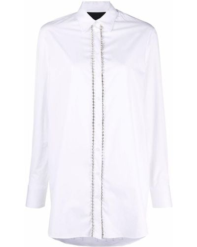 Philipp Plein Crystal-embellished Cotton Shirt - White