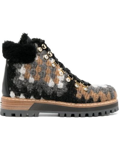 Le Silla St. Moritz Wool Ankle Boots - Black