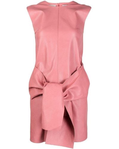 Stella McCartney Kleid aus Faux-Leder mit Bindegürtel - Pink