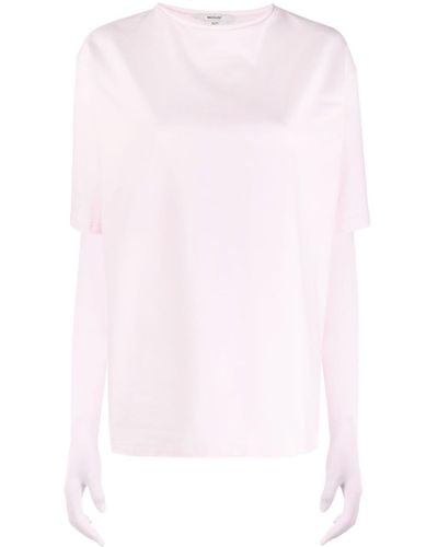 MANURI Glove-sleeve T-shirt - Pink