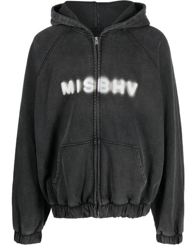 MISBHV Hoodie zippé à logo imprimé - Noir