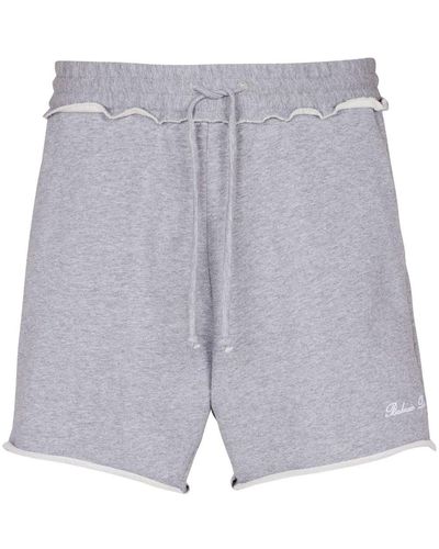 Balmain Raw-edge Cotton-jersey Shorts - Grey