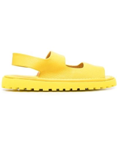 Marsèll Grained-leather Strappy Sandals - Yellow