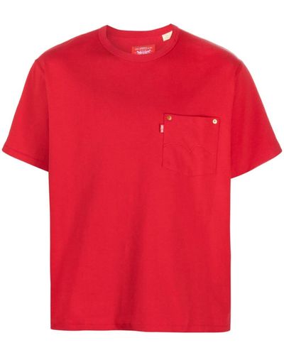 KENZO T-shirt en coton à poche poitrine - Rouge