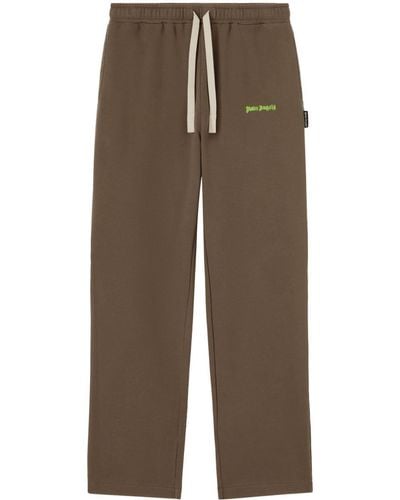 Palm Angels Logo-embroidered Track Trousers - Brown