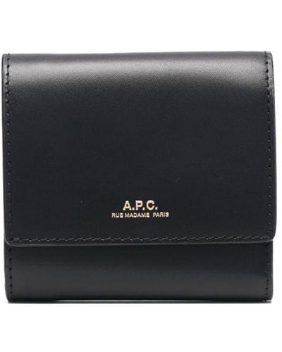 A.P.C. 三つ折り財布 - ブラック