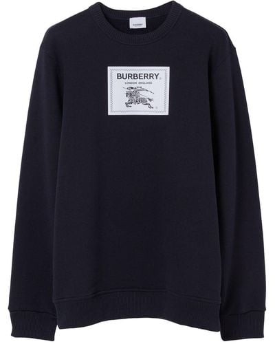 Burberry Sweater Met Logopatch - Blauw