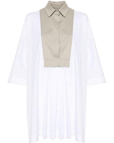 Max Mara Panelled-design Cotton Dress - White