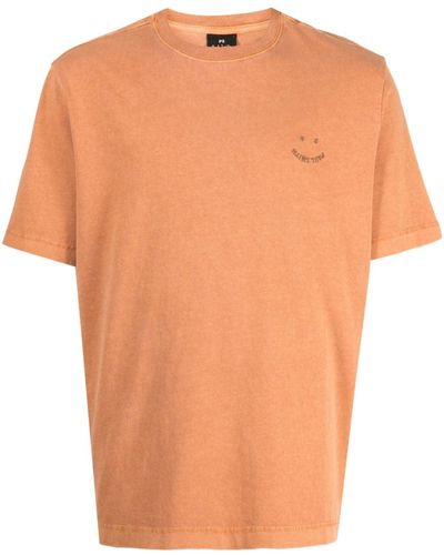 PS by Paul Smith Logo-embroidered Organic-cotton T-shirt - Orange
