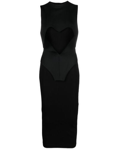 BOTTER Sleeveless Ribbed Midi Dress - Black