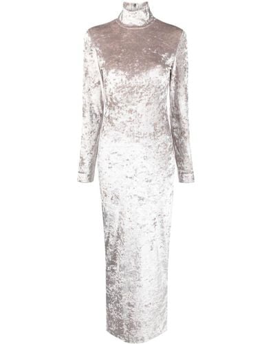 Calvin Klein Crushed-velvet Long Dress - White