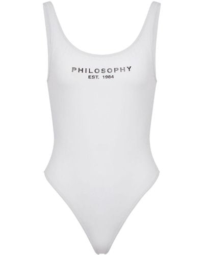 Philosophy Di Lorenzo Serafini Logo-print Low-back Swimsuit - White