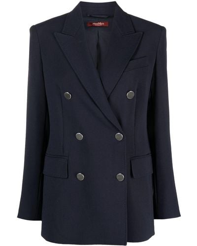 Max Mara Double-breasted Suit Blazer - Blue
