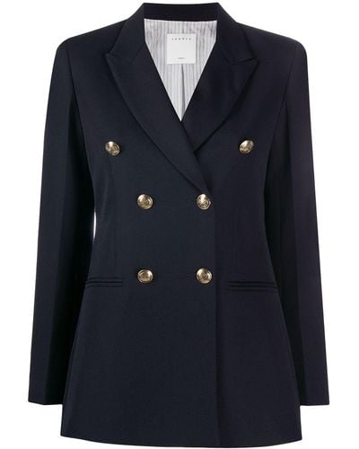 Sandro Double-breasted Tailored Blazer - Blue