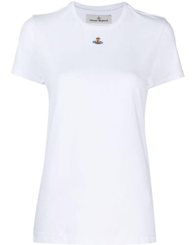 Vivienne Westwood T-shirt en coton à logo brodé - Blanc