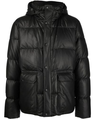 Yves Salomon ジップアップ パデッドジャケット - ブラック