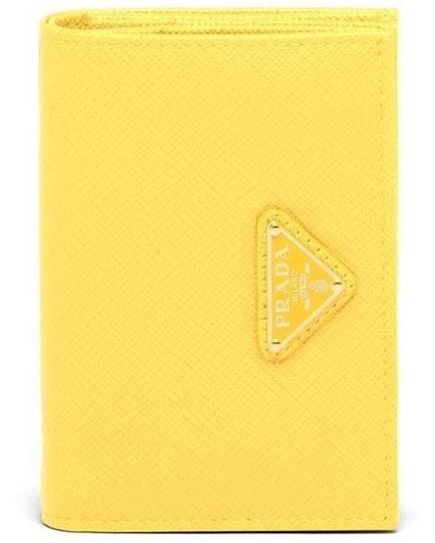 Prada Portemonnaie aus Saffiano-Leder - Gelb