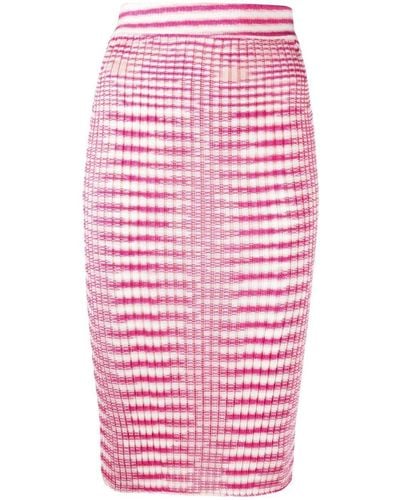Missoni Striped Rib-knit Skirt - Pink