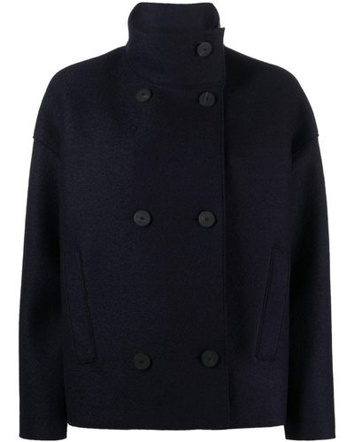Harris Wharf London Double-breasted Wool Jacket - Blue