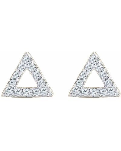 Mateo 14kt Yellow Gold Triangle Diamond Stud Earrings - Metallic
