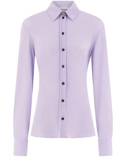 Ferragamo Long-sleeve Jersey Shirt - Purple