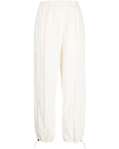 Studio Nicholson Pantalones de chándal Gia de talle alto - Blanco