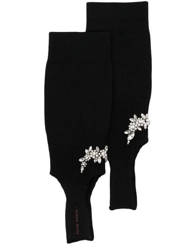 Simone Rocha Cluster Flower Stirrup Socks - Black