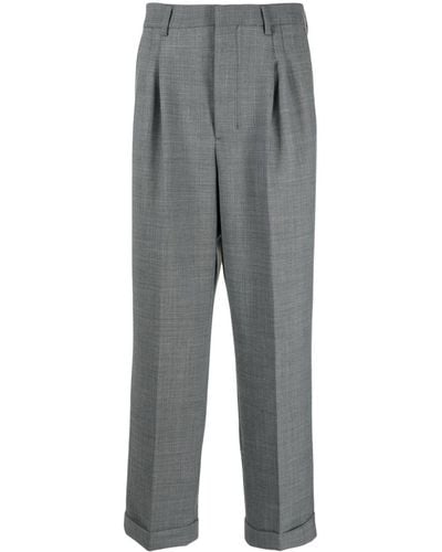 Ami Paris Tailored Tapered Cropped Pants - Gray