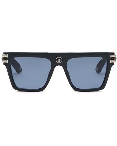 Philipp Plein Plein Icon Square-frame Sunglasses - Blue
