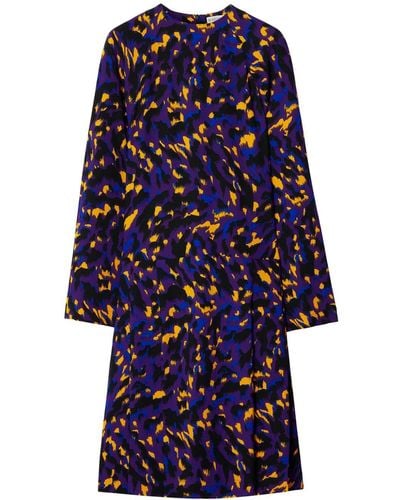 Burberry Kleid mit Camouflage-Print - Blau